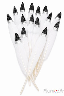 Gans punt zilver glitter zwart - 12-17 cm - wit-crème